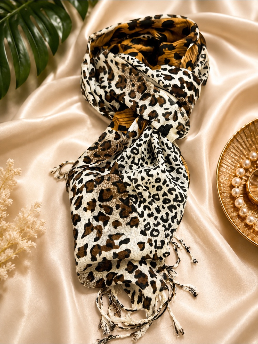 🆕❤️Fall Transition Leopard Print Lightweight Scarf - Brown/Black